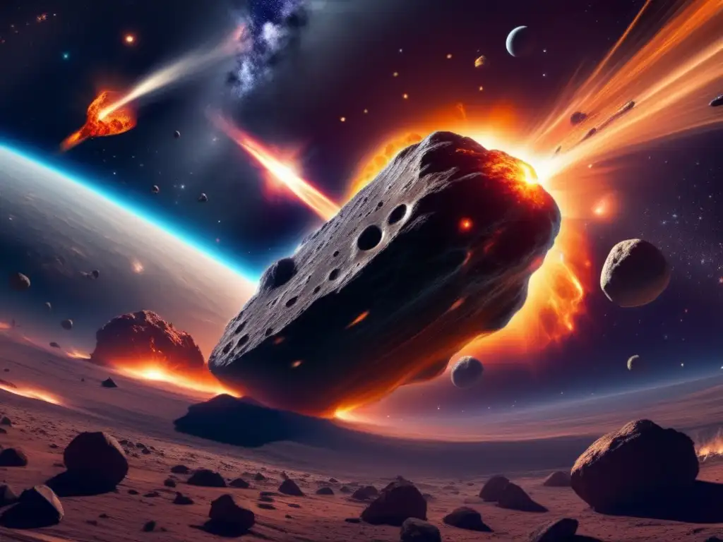 Colisión masiva de asteroides en el espacio: impactante imagen que muestra la fuerza destructiva y las consecuencias de los choques de asteroides
