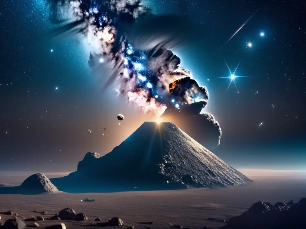 Metales preciosos en asteroides: una imagen cinematográfica impresionante de un asteroide masivo lleno de metales preciosos