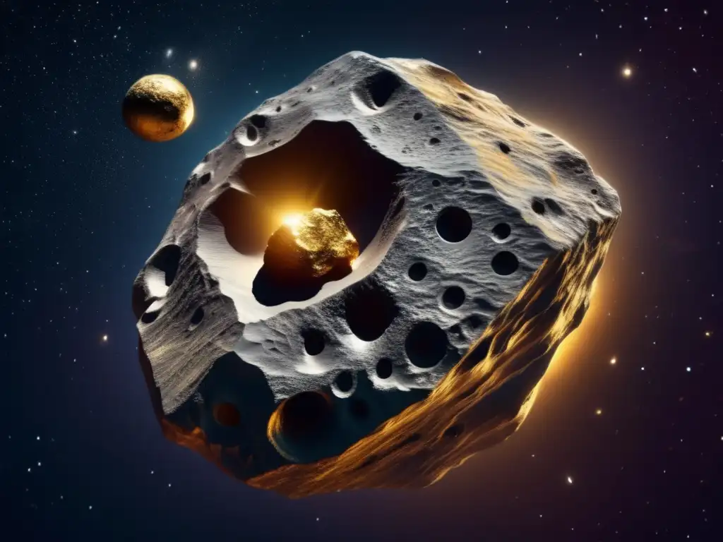Asteroida metálico en el espacio: belleza y poder