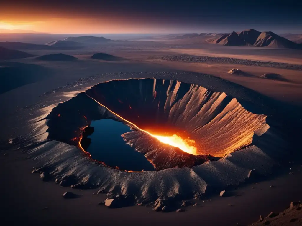 Meteorito impacta Tierra: paisaje desolado