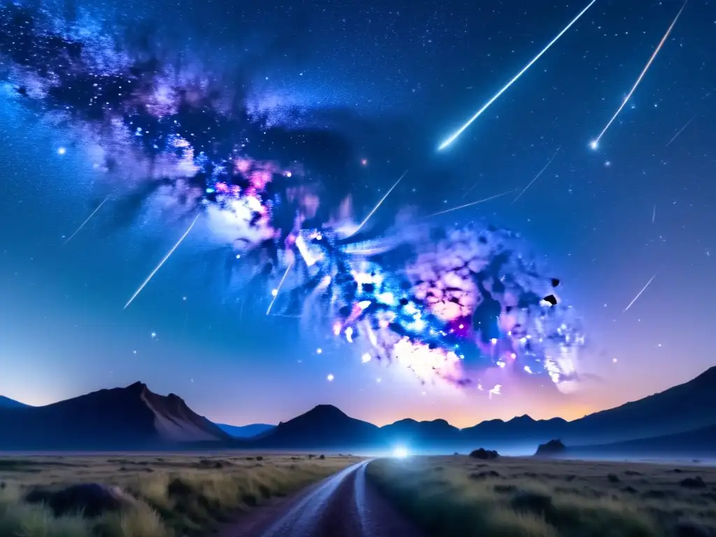 Guía para identificar meteoros nocturnos con tecnología avanzada y entusiastas astrónomos observando una impresionante noche estrellada