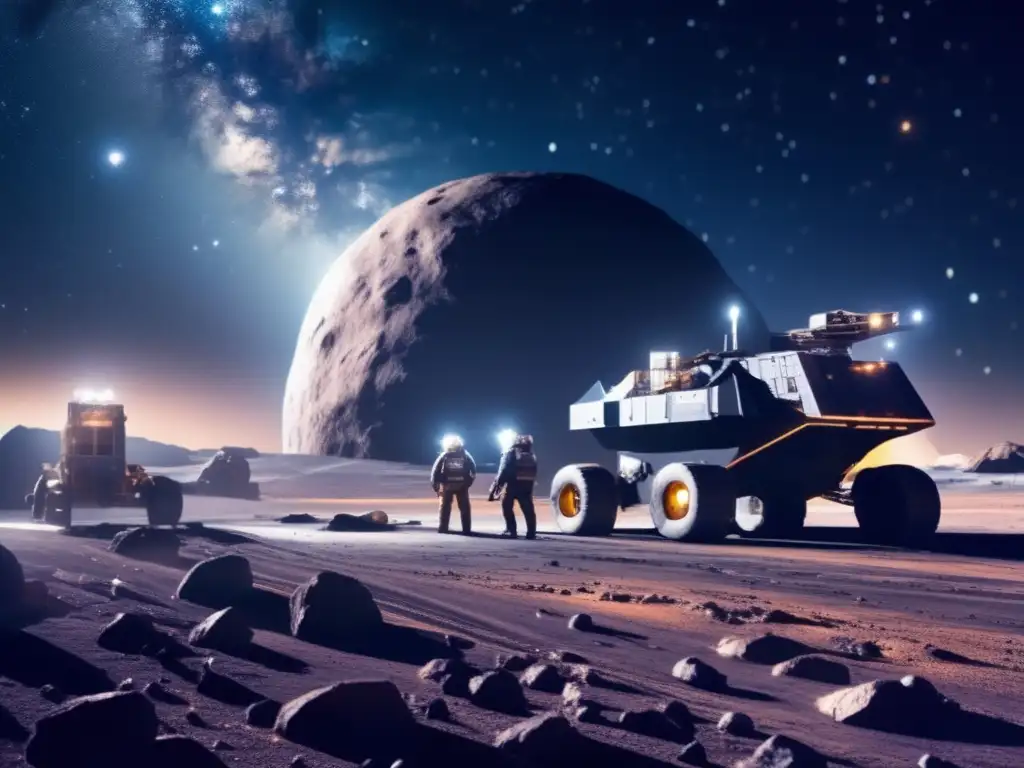 Operación minera futurista en asteroide tipo C: economía de recursos estelares