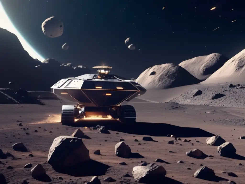 Minería de asteroides: Futurista operación espacial en asteroide
