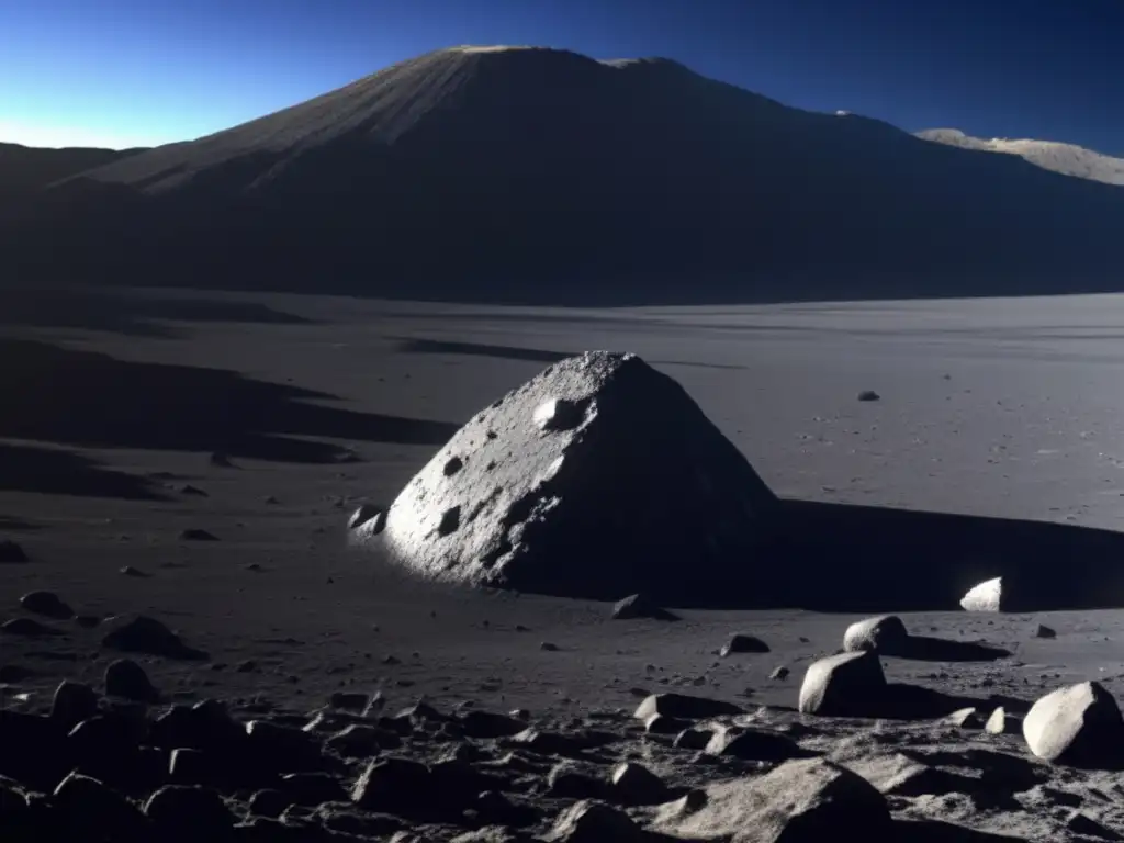 Minería espacial: Asteroide Ryugu extractos, imagen detallada del asteroide y la nave Hayabusa2 recolectando muestras