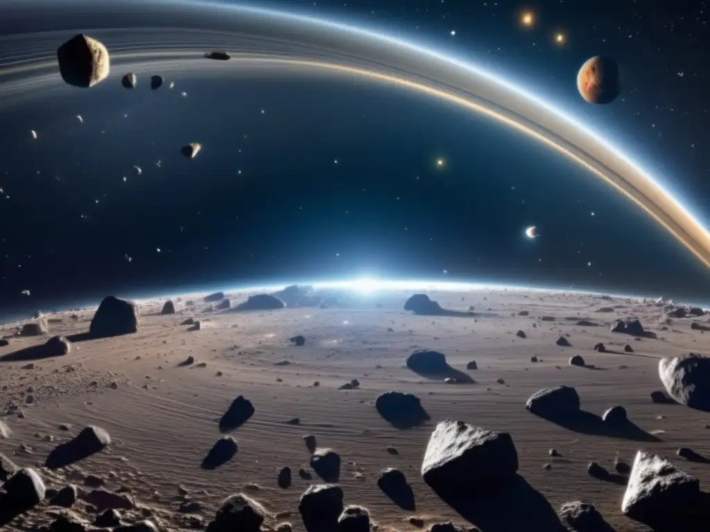 Mitos y realidades de asteroides: Impresionante imagen del cinturón de asteroides, lleno de objetos celestes de distintos tamaños y formas