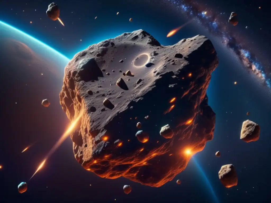 Investigación asteroides múltiples: Asombrosa imagen 8k con cluster de asteroides flotando en el espacio