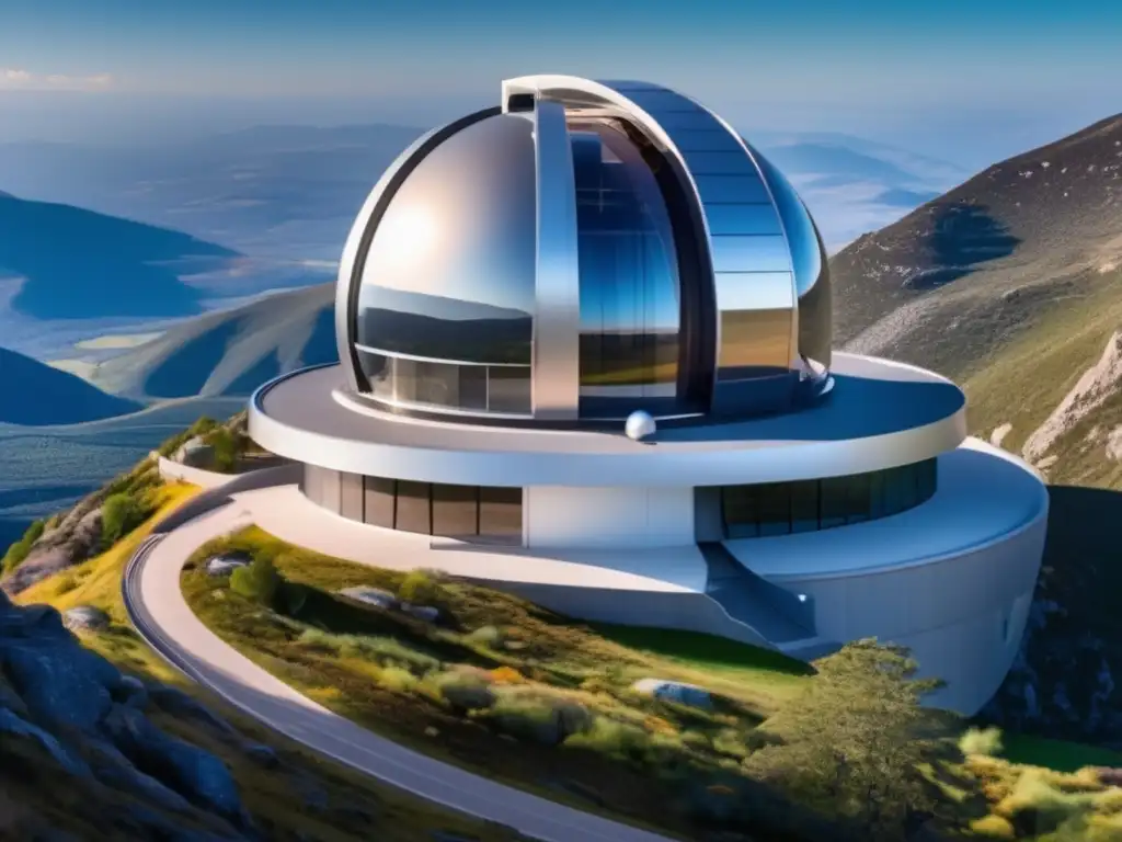 Observatorio de alta tecnología en montaña con telescopio avanzado para descubrimientos y exploración de NEOs