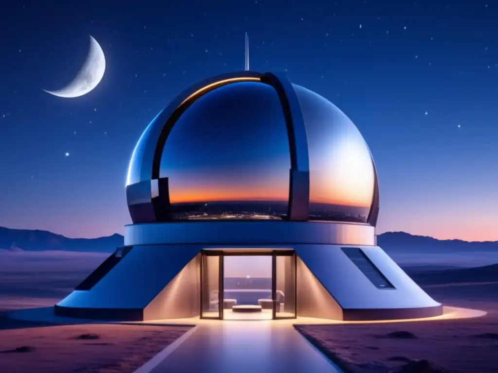 Observatorio astronómico con telescopios modernos y un cielo estrellado
