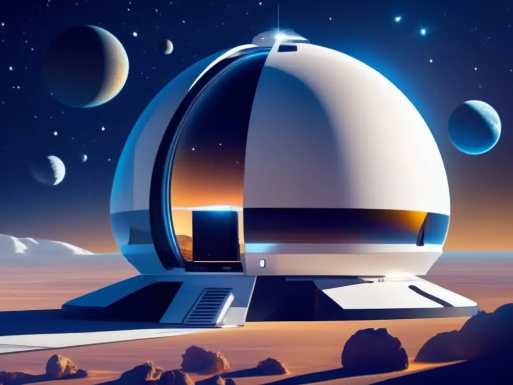Observatorio espacial futurista detecta y protege de peligros asteroides