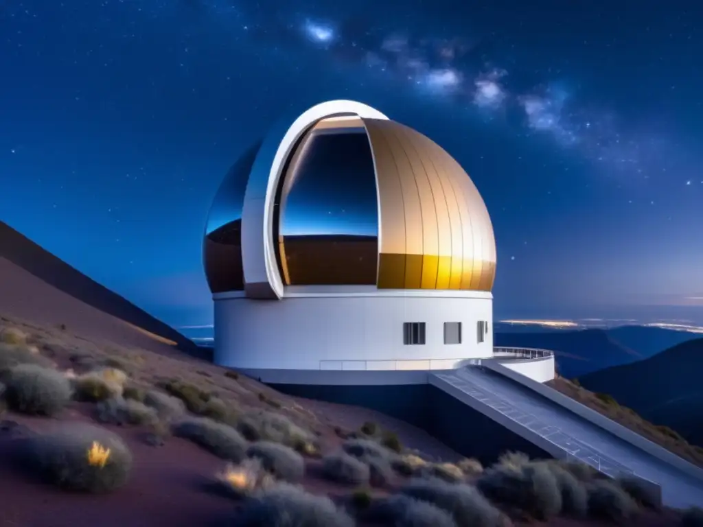 Observatorio espacial vigilancia asteroides peligrosos, montaña, estrellas, telescopio, colaboración internacional