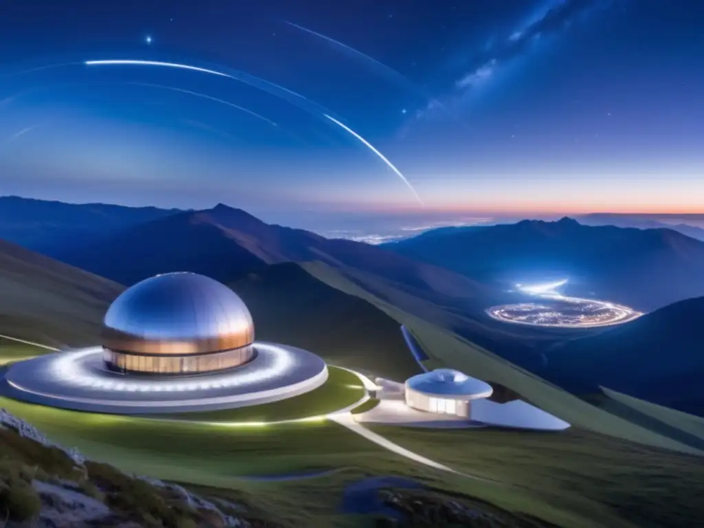 Observatorio internacional futurista en las montañas: diplomacia