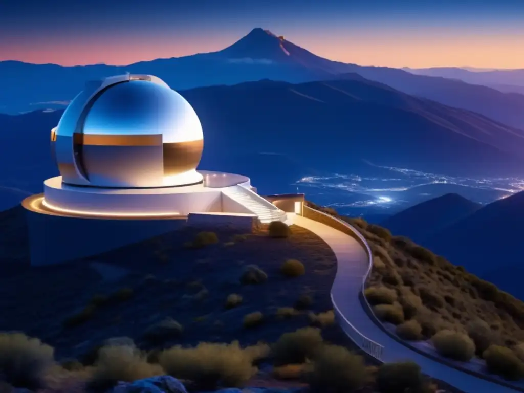 Observatorio moderno en la cima de una montaña: Defensa contra asteroides: Utilizando la gravedad
