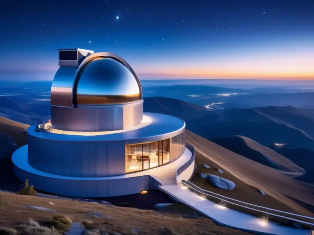 Observatorio moderno en la montaña, equipado con telescopios avanzados