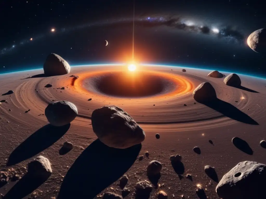 Órbita de lunas asteroides en cautivadora danza cósmica