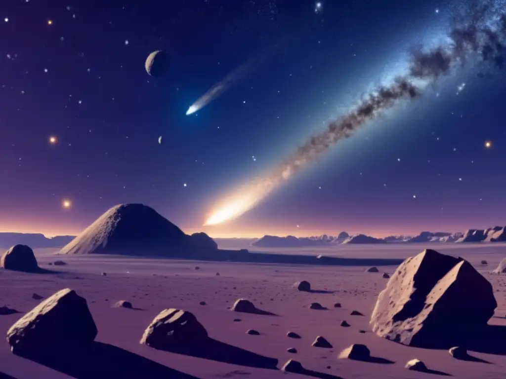 Órbitas de asteroides errantes en un paisaje estelar fascinante