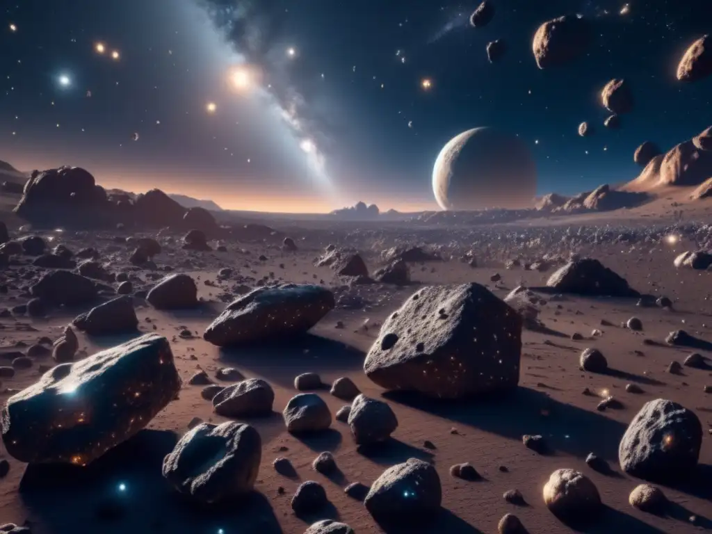 Órbitas de asteroides errantes en la vasta belleza cósmica