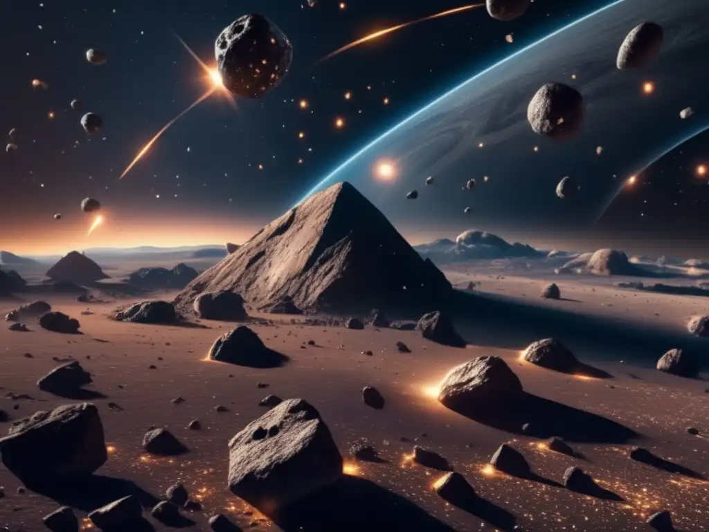 Órbitas de asteroides peligrosos en el espacio: una imagen impactante de 8k muestra el fascinante baile de los asteroides en el cosmos