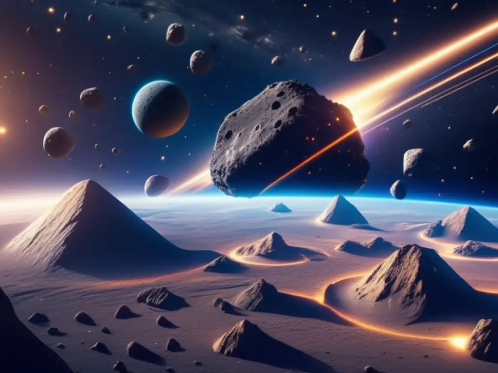 Órbitas de asteroides peligrosos en la vasta belleza cósmica