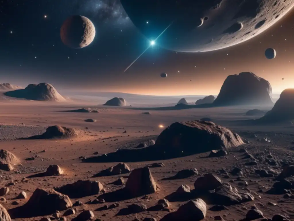 Órbitas asteroides sistema solar: Mina espacial de asteroides en 8k