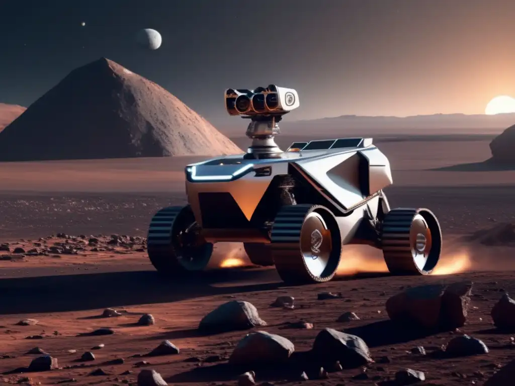 Rover autónomo en paisaje asteroide: exploración espacial con vehículos autónomos