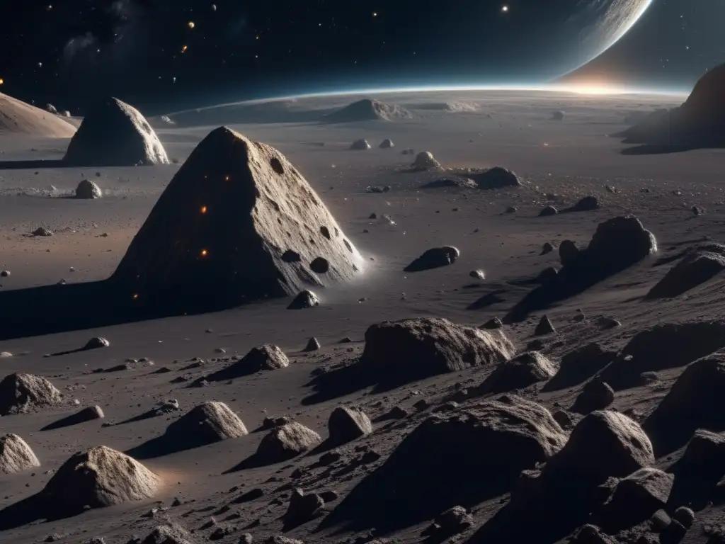 Paisaje celestial 8K con asteroides: Terraformación asteroides dañar ecosistema espacial