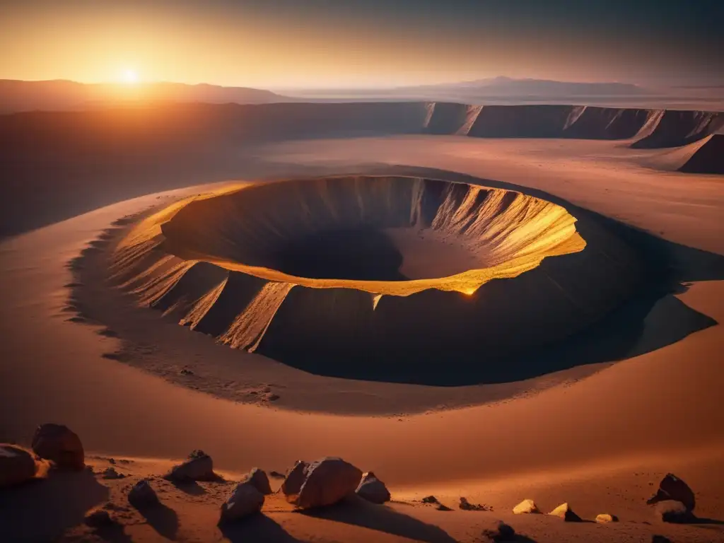 Paisaje impresionante de cráter de asteroides en la Tierra