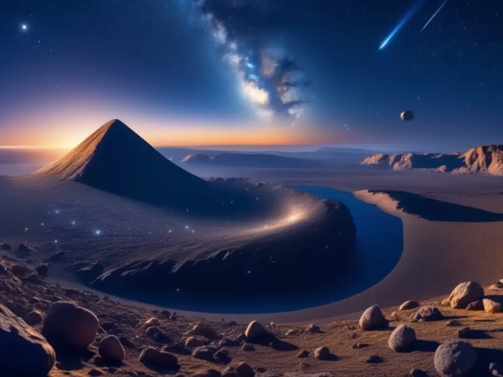 Panorama estrellado: cosmos, asteroides, meteoritos, investigación, relación Troyanos