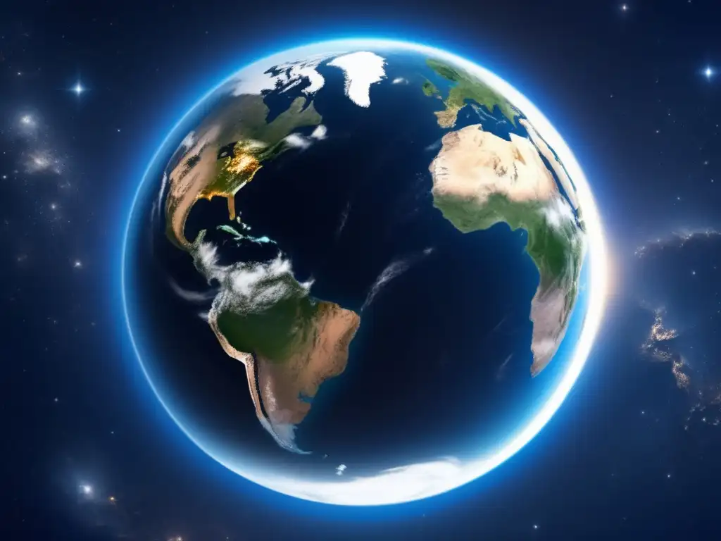 Panorama de la Tierra desde el espacio, con tecnologías emergentes protección asteroides