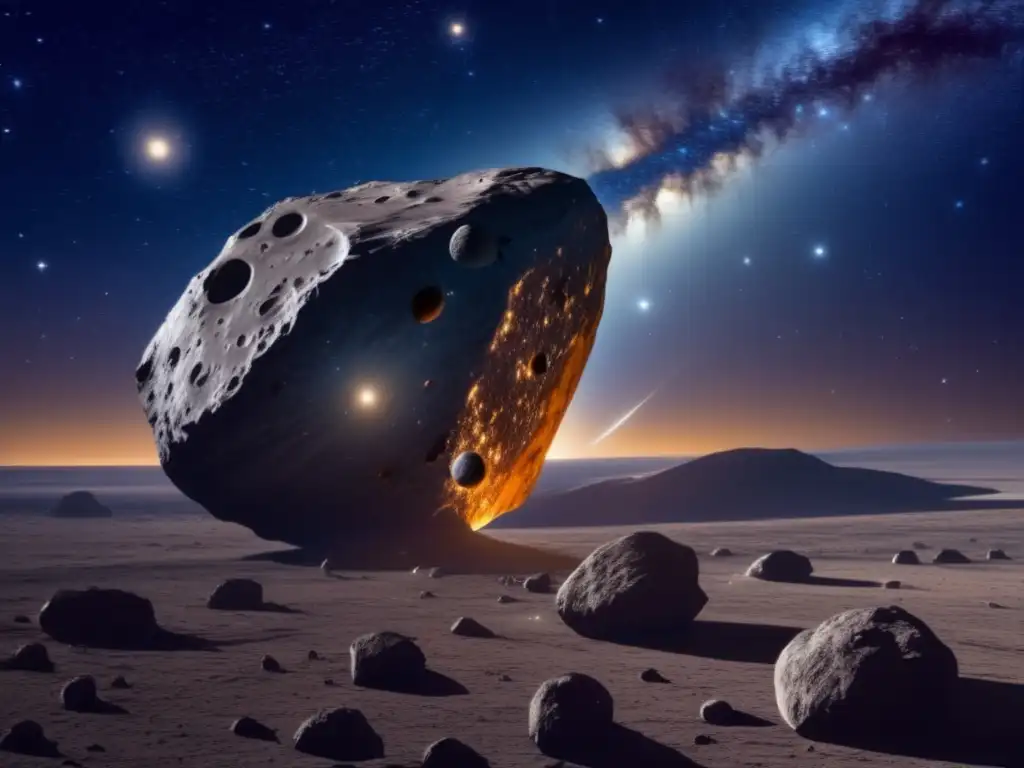 Películas educativas sobre asteroides: Impactante imagen del cielo nocturno estrellado con un asteroide y otros cuerpos celestes
