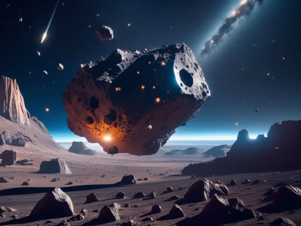 Peligro asteroides: mina espacial extrae recursos en campo de asteroides