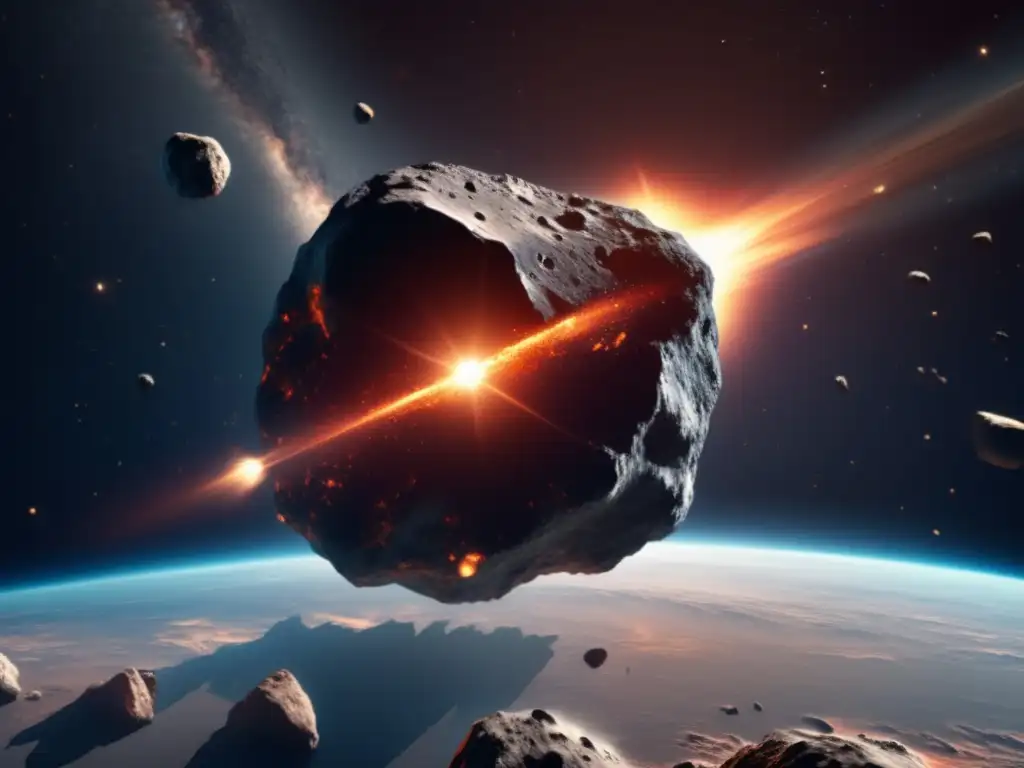 Peligro de asteroides en la Tierra: un asteroide amenazante en el espacio
