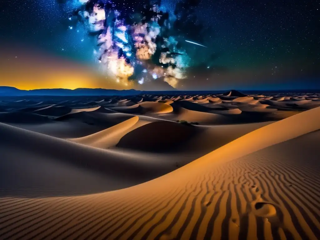 Desmitificando peligros asteroides en una majestuosa vista nocturna del desierto