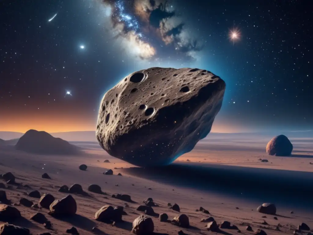 Percepciones religiosas sobre asteroides: noche estrellada con asteroide imponente