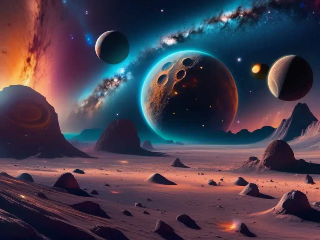 Formación de planetas con asteroides en el vasto cosmos
