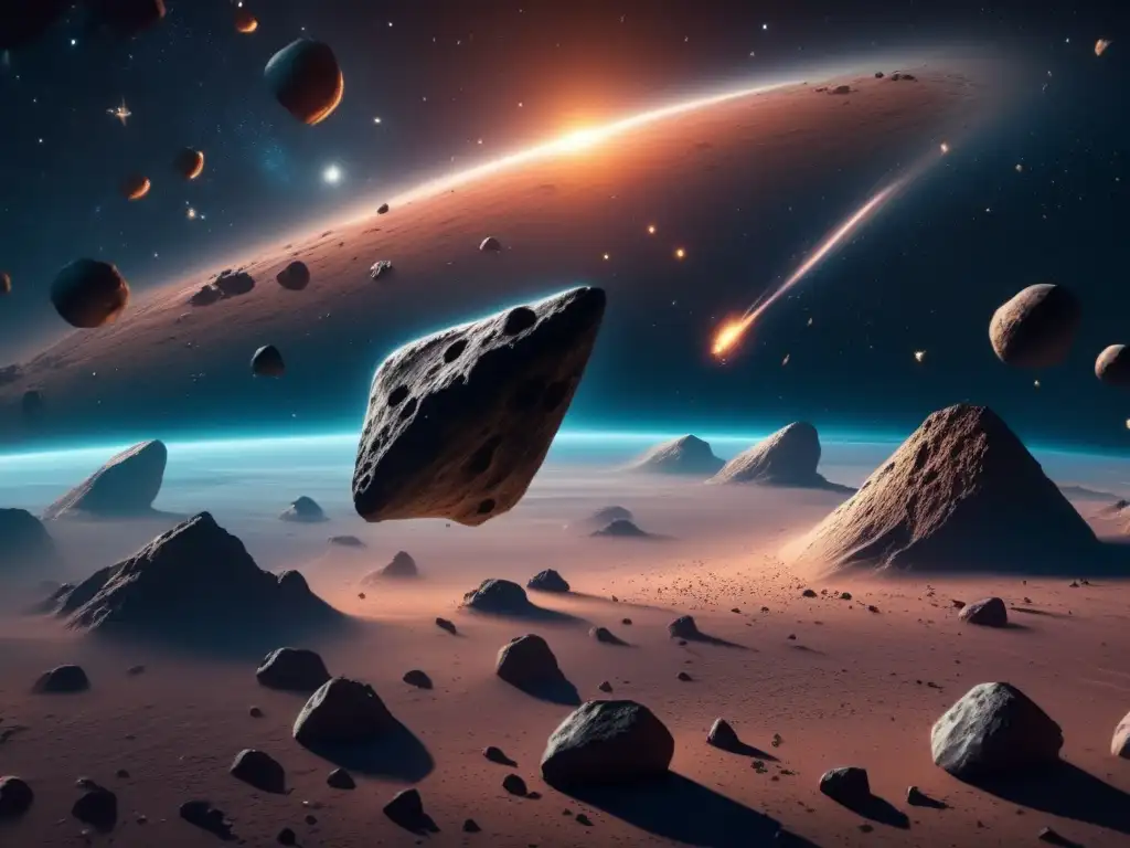 Predicciones retorno asteroides famosos en impresionante imagen 8k detallada del espacio