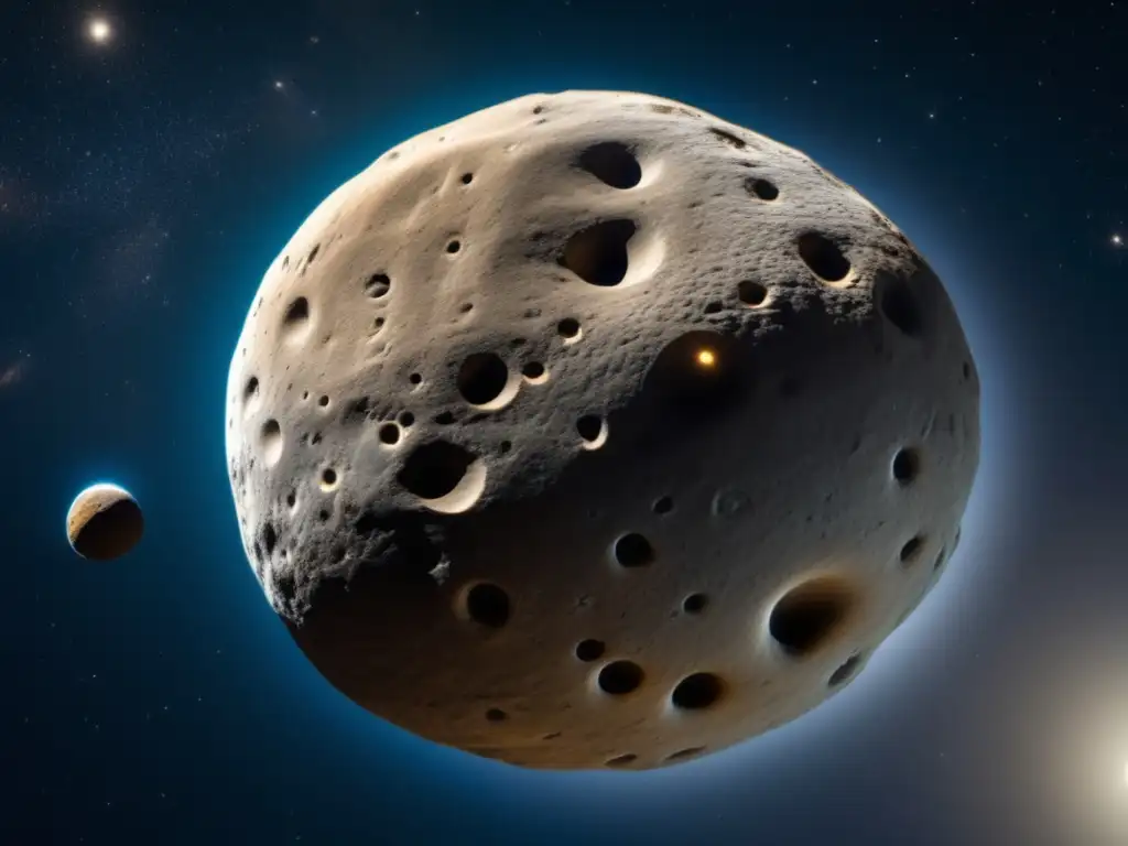 Preparativos para encuentro cercano con Apophis: imagen impactante del asteroide, su terreno rugoso, cráteres profundos y textura detallada resaltan su historia antigua y los impactos sufridos