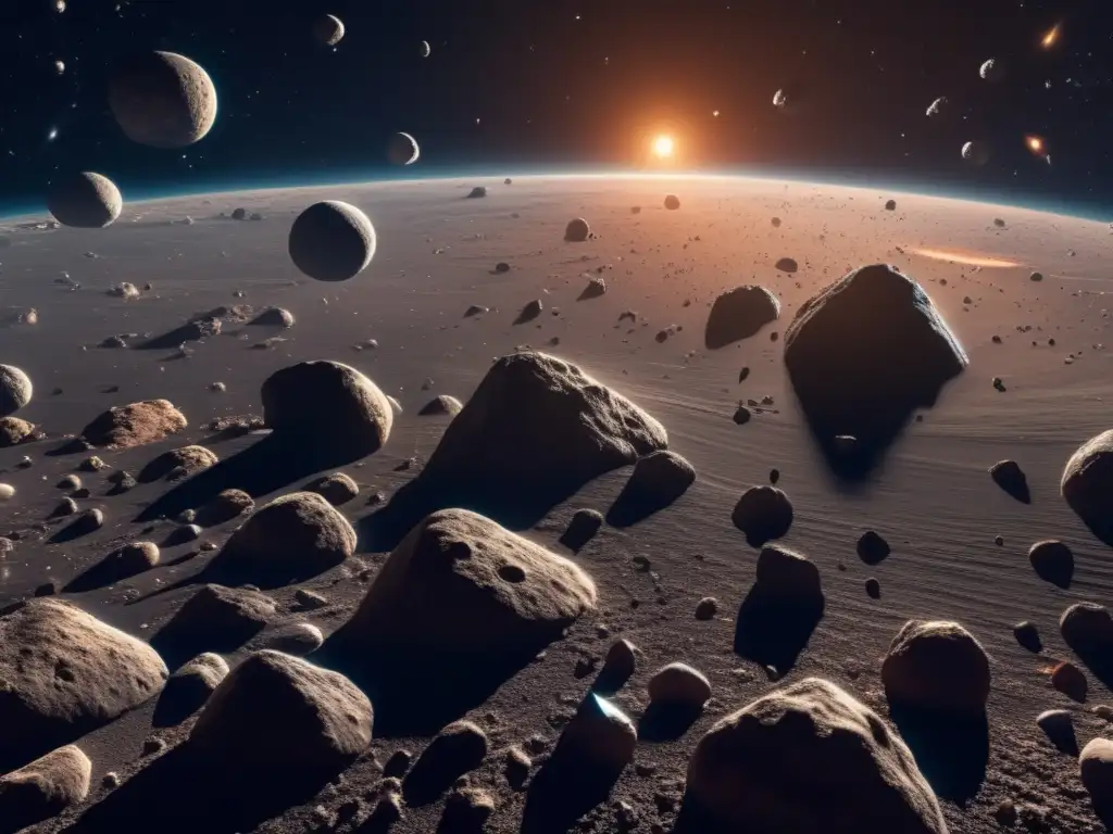 Recursos minerales en asteroides: Imagen impactante en 8K muestra la belleza y diversidad de los asteroides en el espacio