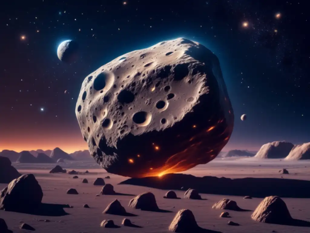 Riesgos de impacto de asteroides: Imagen impactante de asteroide S en el espacio, con superficie oscura y cráteres dispersos