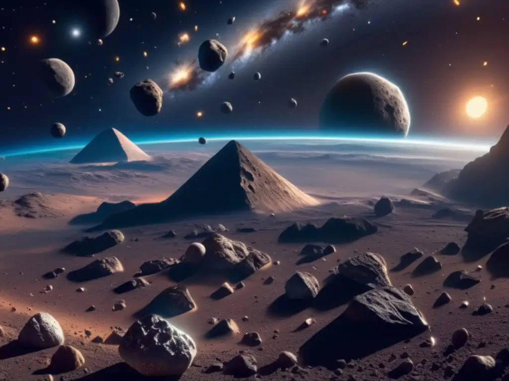 Riqueza oculta asteroides minería espacial: Imagen impactante de asteroides en el espacio