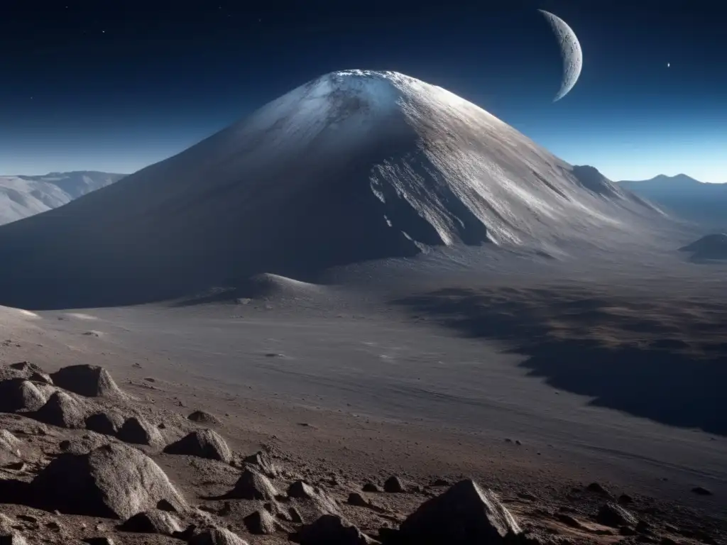 Descubriendo secretos del asteroide Ceres: imagen ultradetallada de la superficie, montañas, cráteres, tecnología espacial