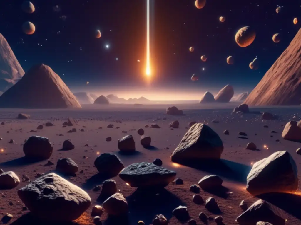 Secretos de asteroides: campo estelar, rocas impactadas, belleza celestial
