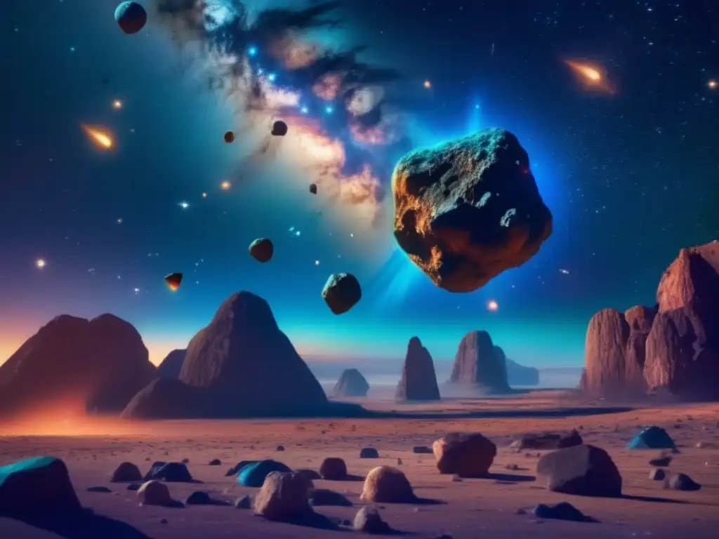 Secretos minerales de los asteroides en un espacio vasto y misterioso