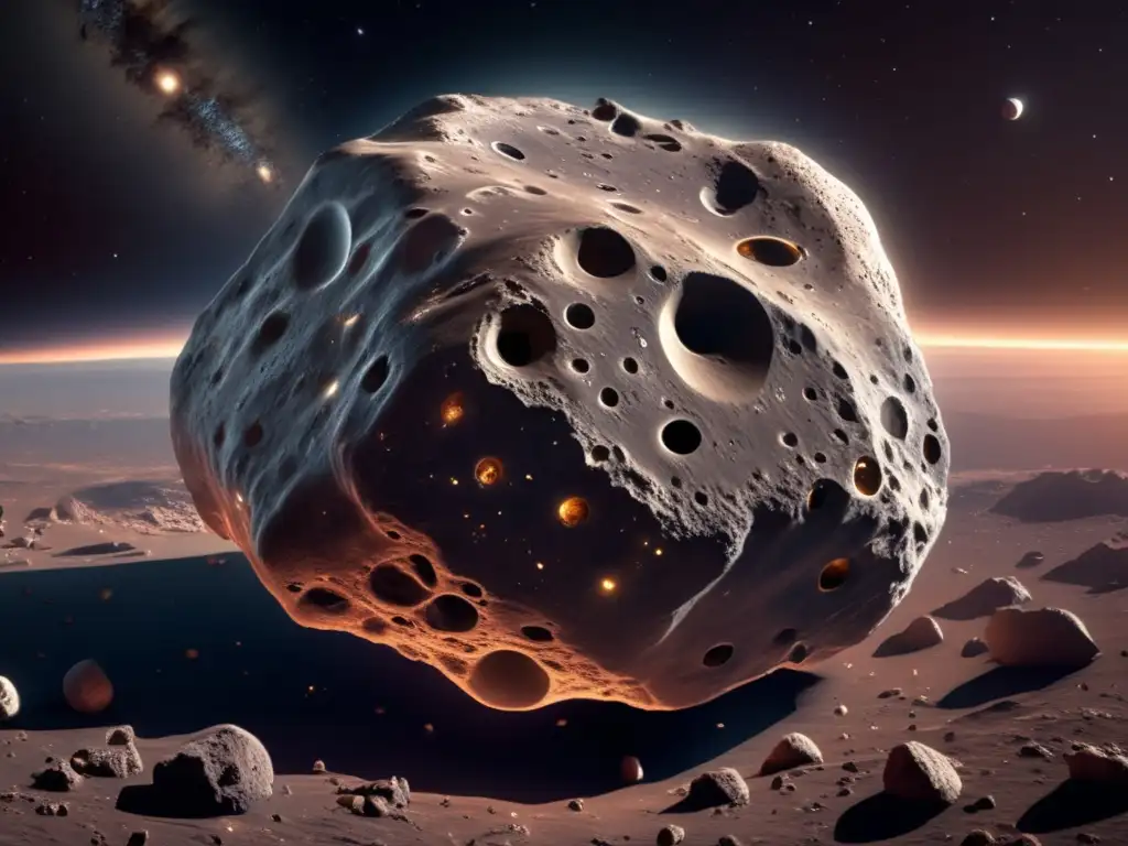 Significado asteroides astrología adivinación: imagen 8k detallada muestra asteroide majestuoso en el espacio