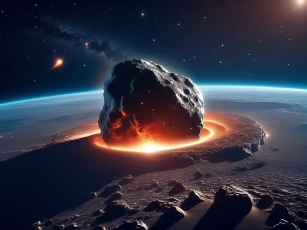 Simulaciones de impacto de asteroides: amenaza inminente de un gigantesco asteroide en el espacio