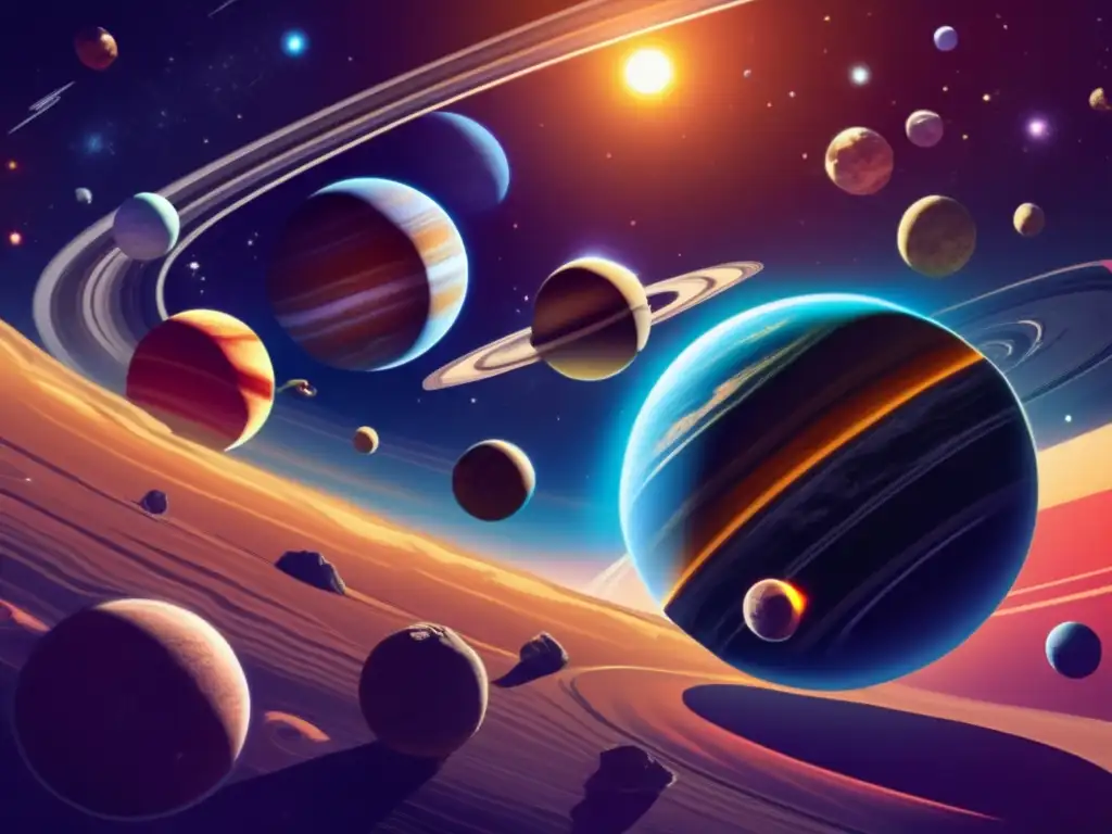 Sistema solar: vista impresionante, planetas, asteroides, cometa, estrellas, desmitiendo falsas creencias