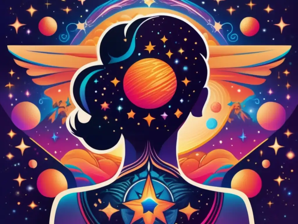 Tatuaje celestial con asteroides Tatuajes estelares con asteroides en la espalda
