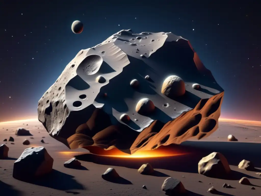 Tecnología de detección de asteroides basálticos avanzada: impresionante imagen de un asteroide detallado en el espacio