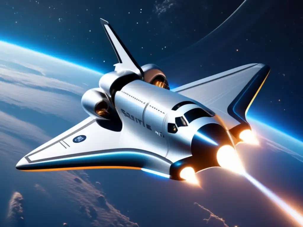 Tecnología para superar gravedad cero: nave espacial futurista flotando en el espacio