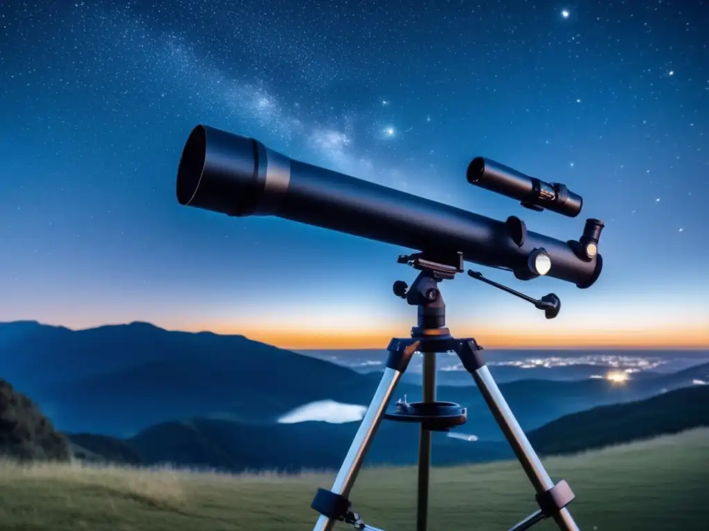 Telescopio casero observar asteroides en un cielo estrellado con detalle ultradetallado y sorprendente