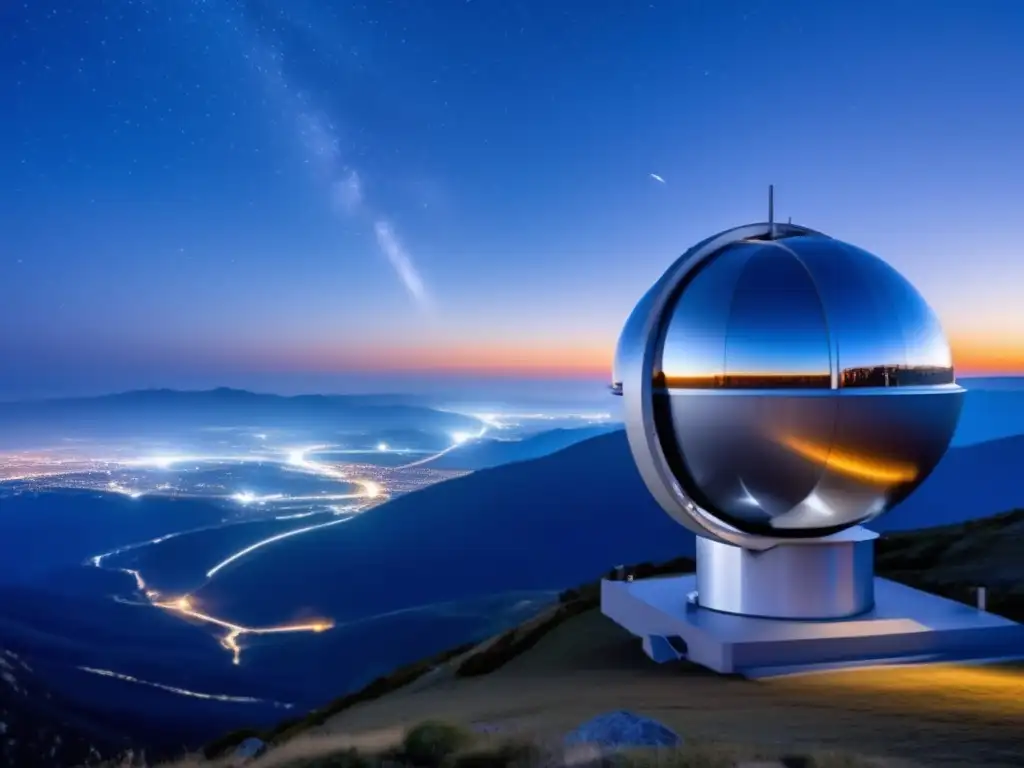 Telescopio moderno capturando la majestuosidad del cielo nocturno y vigilancia de asteroides peligrosos